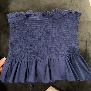 tube top with unfinished rough edge